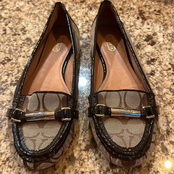 COACH (8B) Women's Berdina Loafer Signature Logo Flats Brown Khaki - Picture 9 of 11